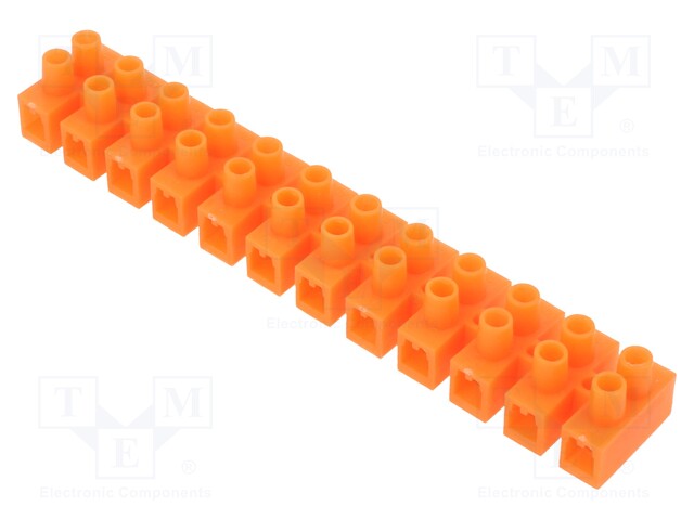 Terminal block; screw terminal; 6mm2; 230V; ways: 12; terminals: 24