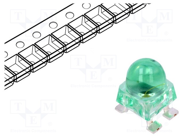 LED; SMD; green; 27000÷45000mcd; 4.2x4.2x6.5mm; 15°; 2.5÷3.8V; 20mA