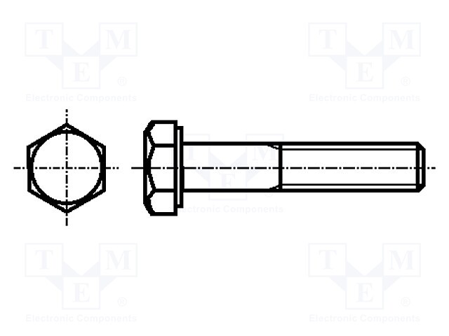 Screw; M5x60; DIN: 931; Head: hexagonal; none; steel; zinc