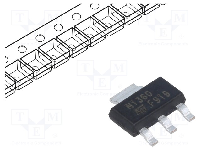Transistor: NPN; bipolar; 60V; 3A; 1.6W; SOT223