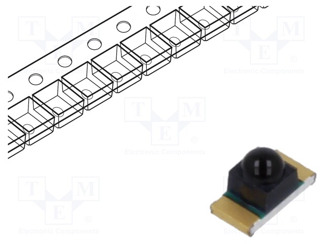 IR transmitter; 850nm; black; 15°; SMD; Dim: 3.3x1.7x1.95mm; 50mA