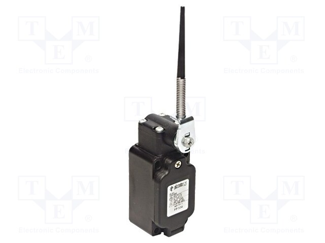 Limit switch; plunger on spring loaded element R 106mm; 10A