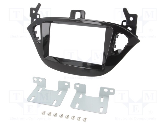 Radio mounting frame; Opel; 2 DIN; black gloss