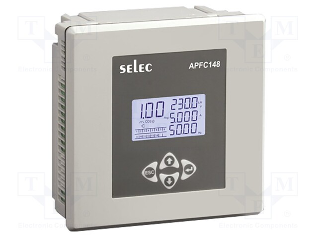 Meter: power factor controller; on panel; LCD 4 digits; Imax: 6A