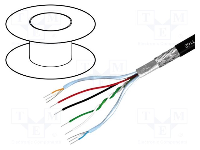 Wire; USB 3.0; 2x2x0,08mm2 + 1x2x0,08mm2 + 2x0,14mm2; stranded