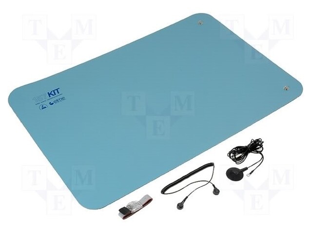 Protective bench kit; ESD; L: 900mm; W: 600mm; D: 2mm; blue; 1MΩ/km