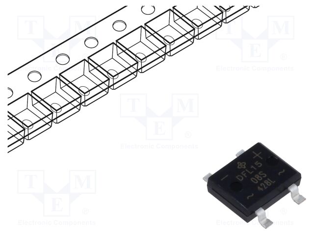 Bridge rectifier: single-phase; Urmax: 1kV; If: 1.5A; Ifsm: 50A; DFS