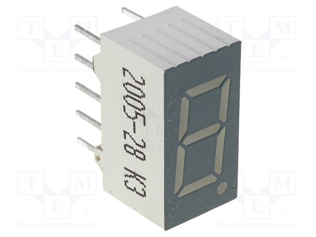 Display: LED; 7-segment; 9.14mm; 0.36"; No.char: 1; green; cathode