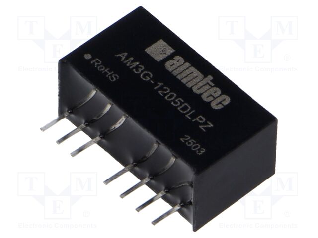 Converter: DC/DC; 3W; Uin: 9÷18V; Uout: 5VDC; Uout2: -5VDC; SIP8; THT