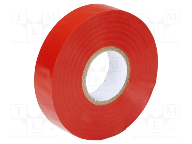Tape: electrical insulating; W: 19mm; L: 20m; Thk: 0.15mm; red; IT