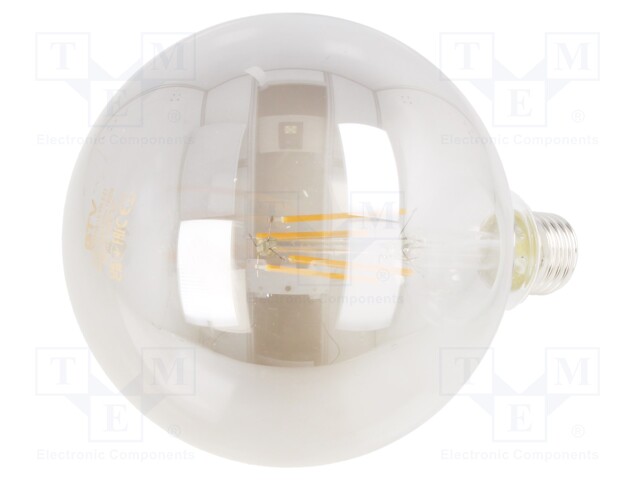 LED lamp; grey; E27; 230VAC; 450lm; 8W; 360°; 1800K