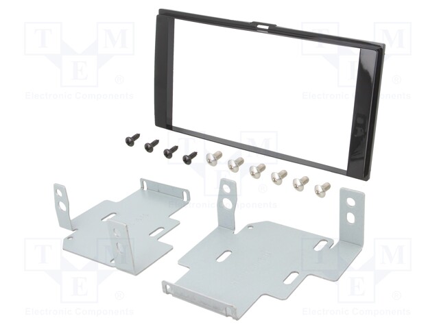 Radio mounting frame; Nissan; 2 DIN; black gloss