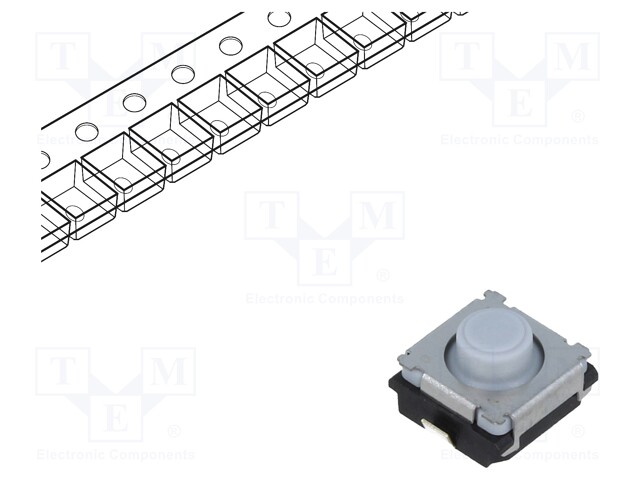 Microswitch TACT; SPST; Pos: 2; 0.02A/15VDC; SMT; none; 3.5N; 4mm