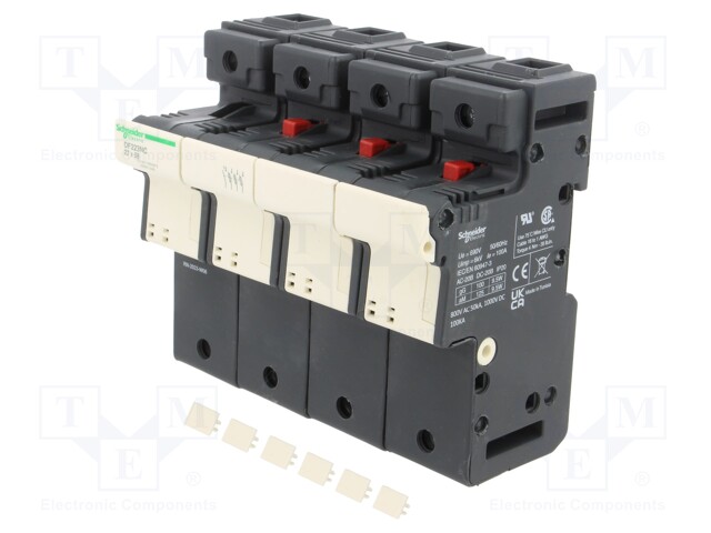 Fuse base; DIN; Poles: 3+N