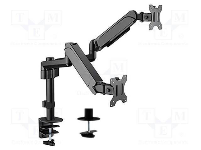 Monitor holder; 9kg; 17÷32"; Arm len: 533mm; for two monitors