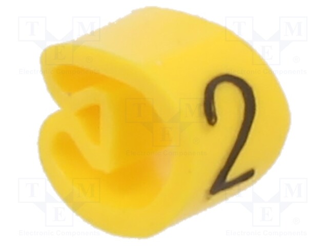 Markers; Marking: 2; 2.5÷5mm; PVC; yellow; -30÷60°C; leaded; PA-1