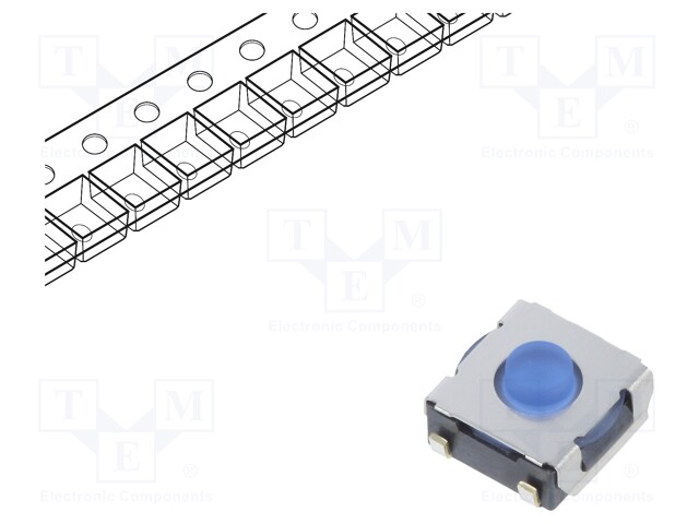 Microswitch TACT; SPST-NO; Pos: 2; 0.05A/12VDC; SMT; none; 3.5N