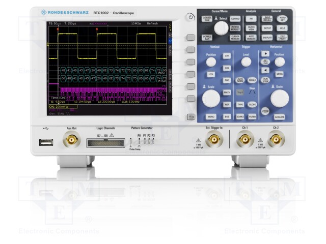 Oscilloscope: digital; Band: ≤100MHz; Channels: 2; Vert.resol: 8bit