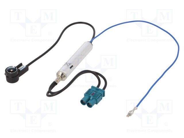 Antenna separator; ISO plug angled,Fakra double socket; Audi