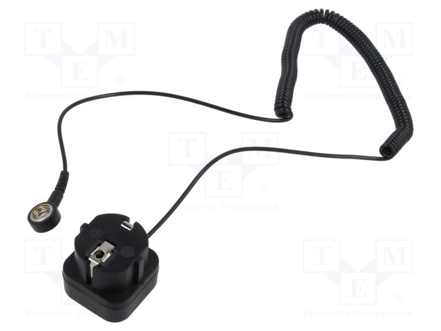 Connection cable; ESD; Features: resistor 1MΩ; black; 2.4m