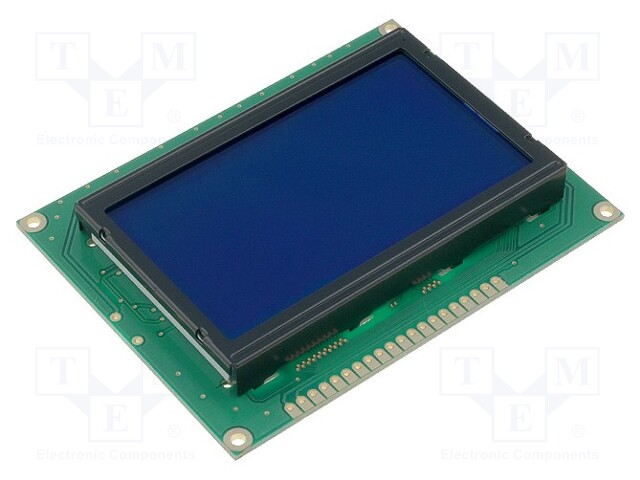 Display: LCD; graphical; 128x64; STN Negative; blue; 93x70x13.6mm