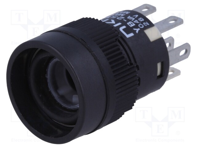 Switch: push-button; Pos: 2; DPDT; 0.4A/28VAC; ON-(ON)
