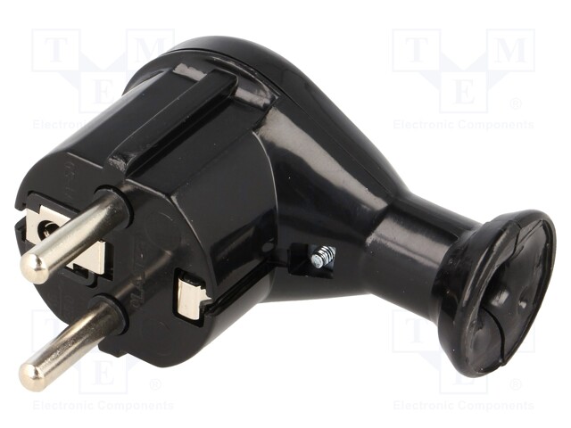 Connector: AC supply; plug; Layout: 2P+PE; black; 230VAC; 16A; PIN: 3