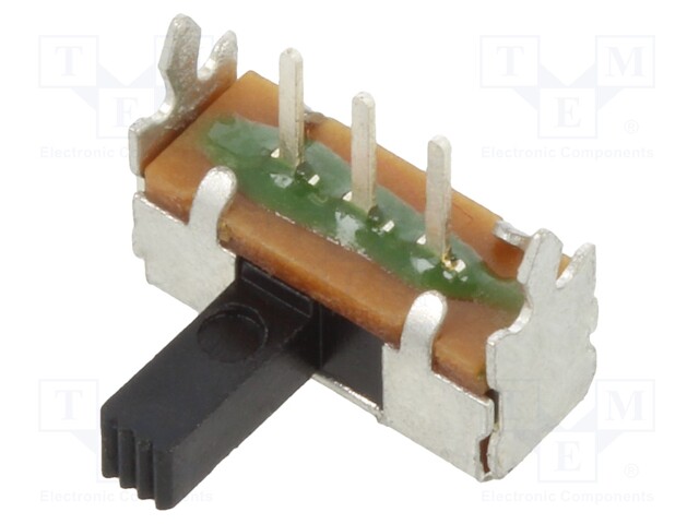 Switch: slide; Pos: 2; SPDT; 0.2A/30VDC; ON-ON; Mounting: THT; 30mΩ