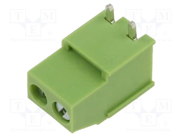 PCB terminal block; straight; 5mm; ways: 2; on PCBs; terminal