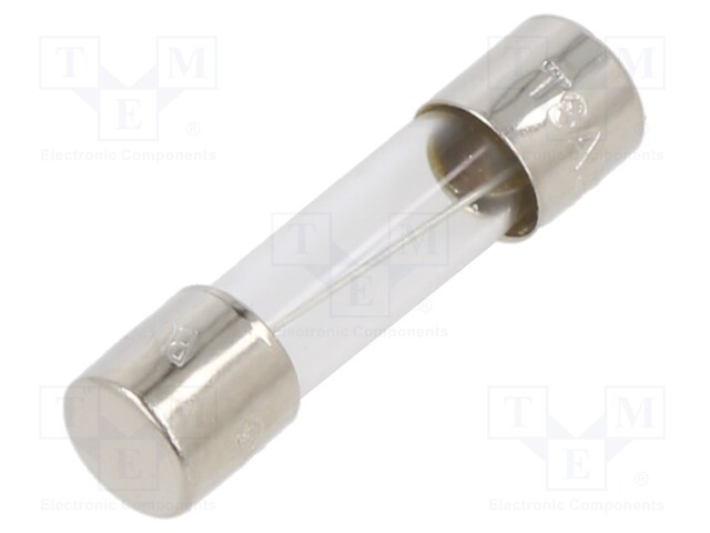 Fuse: fuse; time-lag; 8A; 250VAC; cylindrical,glass; 5x20mm; brass
