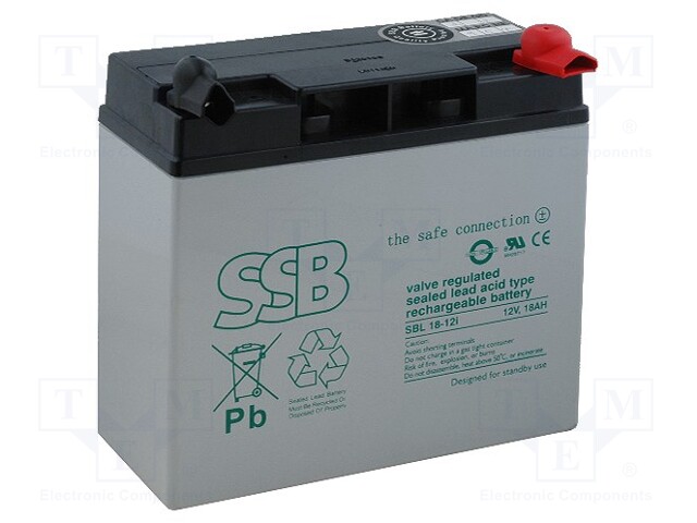 Re-battery: acid-lead; 12V; 18Ah; AGM; maintenance-free