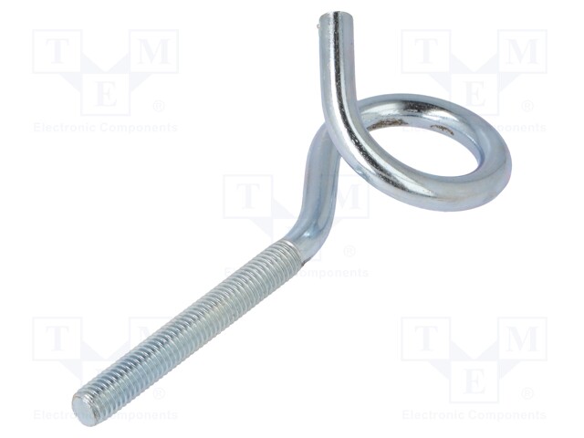Hook; ring; steel; zinc; Thread len: 70mm; Overall len: 140mm