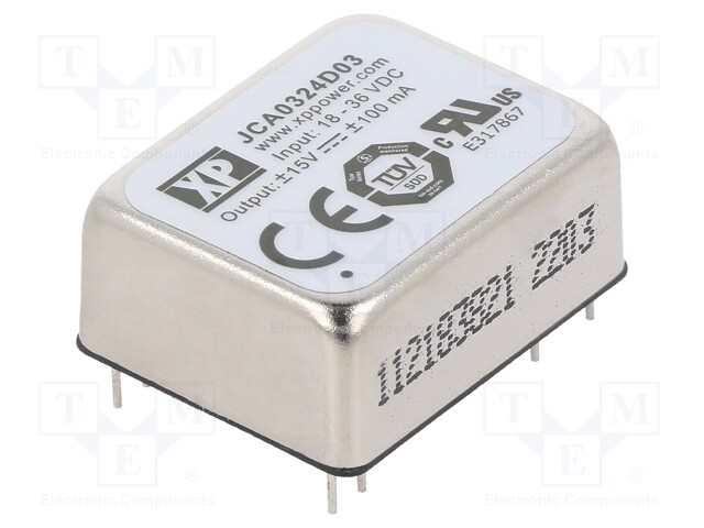 Converter: DC/DC; 3W; Uout: 15VDC; Uout2: -15VDC; Mounting: THT