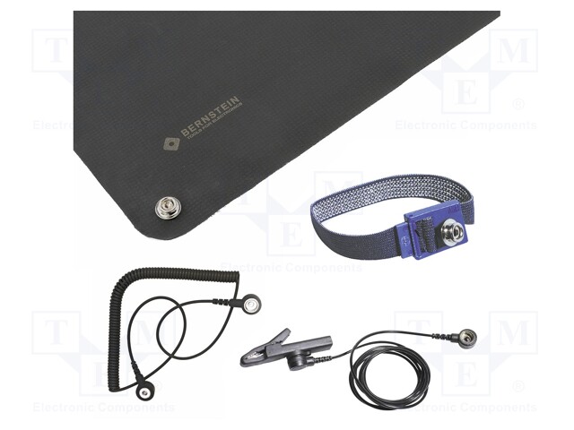 Protective bench kit; ESD; L: 500mm; W: 400mm; Thk: 0.5mm; black