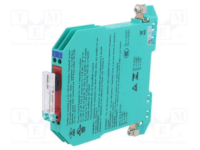 Converter: Zener barrier; for DIN rail mounting; -20÷60°C