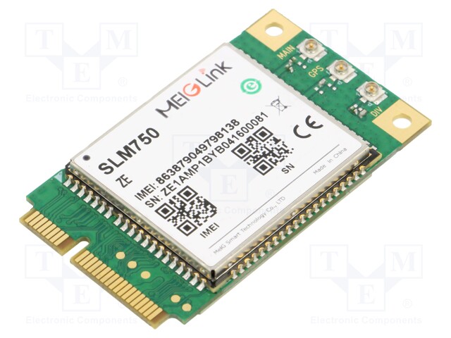 Module: LTE; Down: 10Mbps; Up: 5Mbps; Mini PCIe; 51x30x5.5mm