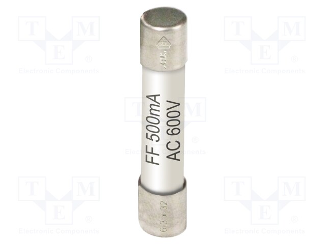 Fuse; Application: PKT-P2695; 500mA; 600V; 6.3x32mm; 10pcs.