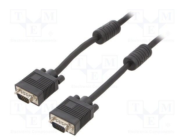 Cable; D-Sub 15pin HD plug,both sides; black; 30m