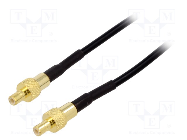 Cable; 50Ω; 1m; SMB male,both sides; PTFE; shielded; black