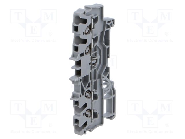 DIN Rail Mount Terminal Block, 4 Ways, 22 AWG, 14 AWG, 1.5 mm², Clamp, 18 A