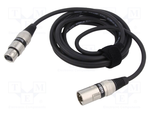 Cable; XLR male 3pin,XLR female 3pin; 12m; black; 0.25mm2