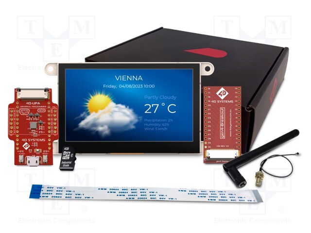 Display: TFT; 4.3"; 800x480; Window dimensions: 95.04x53.86mm