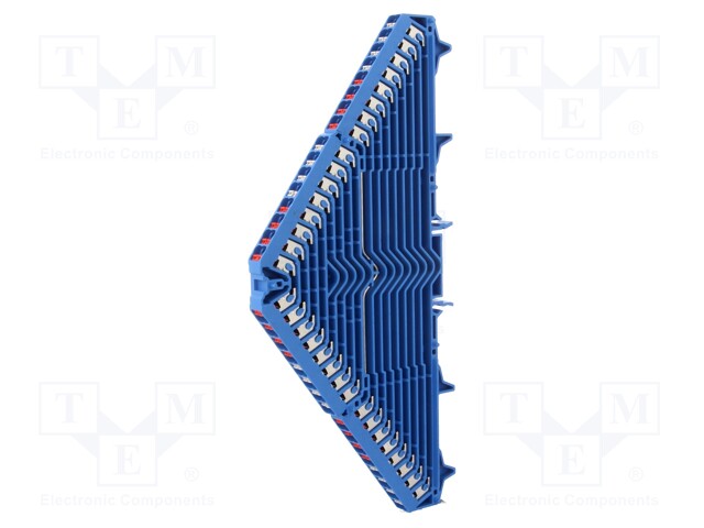 Splice terminal: rail; 1.5mm2; ways: 16; terminals: 64; blue; 250VAC
