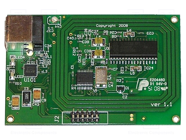 RFID reader; antenna; RS232 TTL; 4.5÷5.5V; f: 13,56MHz; 20mA