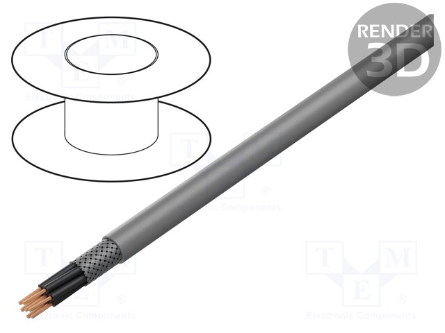 Wire; JZ500-HMH-C; tinned copper braid; LSZH; grey; 300/500V