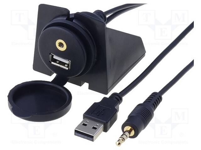 USB/AUX adapter; USB A socket,Jack 3,5mm 3pin socket; 2m