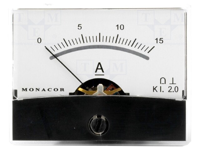 Meter: mounting; on panel; 4 screws on the meter's rear; Class: 2