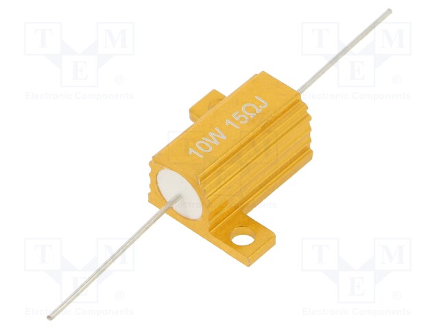 Resistor: wire-wound; with heatsink; 15Ω; 10W; ±5%; 50ppm/°C