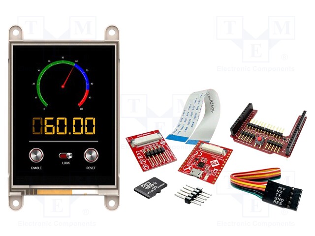 Dev.kit: with display; TFT; 3.2"; 240x320; Display: graphical; 32kB