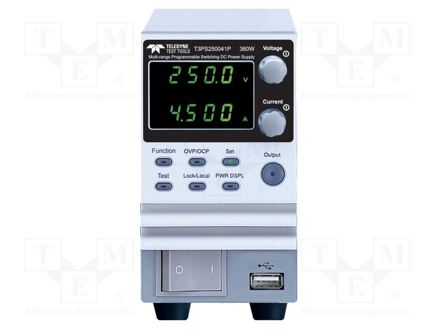 Power supply: programmable laboratory; 0÷250VDC; 0÷4.5A; 360W